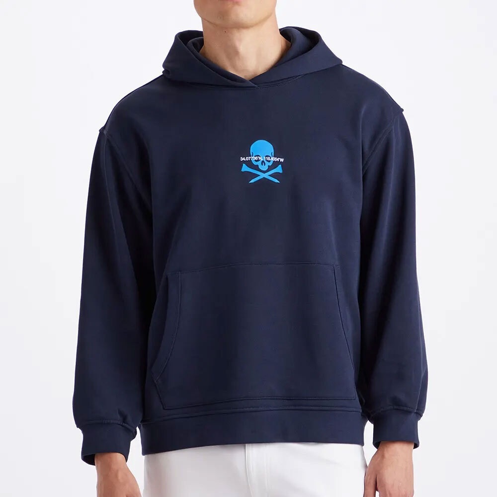 G/FORE Mens Skull & T’s Twilight Golf Navy Blue Oversized Hoodie Size Large $185